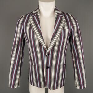 The Stylist Japan Size XS Red White & Blue Stripe Cotton Notch Lapel Sport Coat